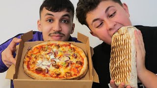 TACOS XL VS PIZZA ENFANT QUI FINIRA SA NOURRITURE EN PREMIER !?