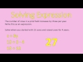 writing and solving expressions simplifying math