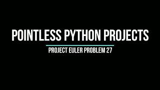 Project Euler Problem 27 - Quadratic Primes