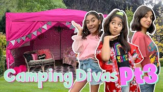 Camping Divas Part 3 - *SCARY* Backyard Glamping Vlog : #campyoutube #withme | GEM Sisters