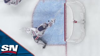 Oilers' Jack Campbell Reaches Back To ABSOLUTELY ROB Wild's Patrick Maroon With Unreal Paddle Save