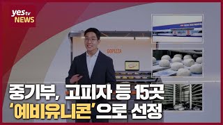 [yestv뉴스] 중기부, 고피자 등 15곳 ‘예비유니콘’으로 선정