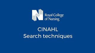CINAHL search techniques