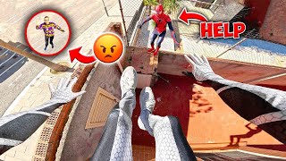 SPIDER-MAN TWINS ESCAPING ANGRY MOM! (Funny Comedy Parkour POV)