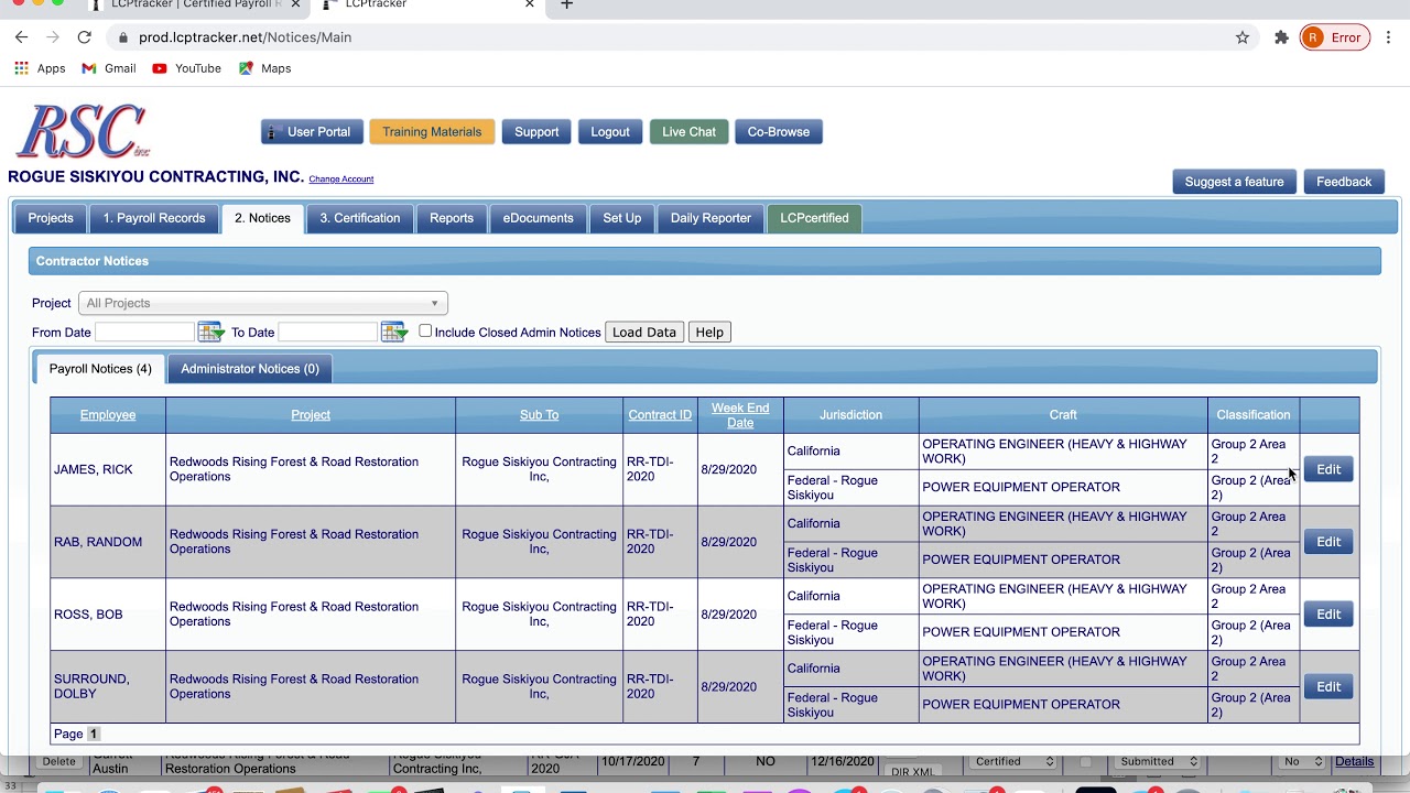 Lcptracker Tutorial Past Payroll Reports Upload Instructions Youtube