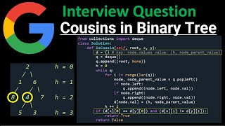 Cousins in Binary Tree - BFS - Python
