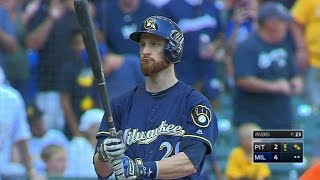 PIT@MIL: Lucroy receives ovation in 8th-inning at-bat