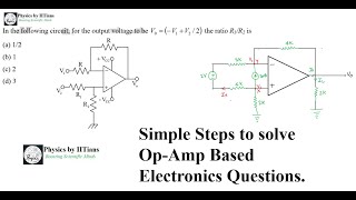 Simple Steps to solve Any Op-Amp Based Electronics Previous Year NET GATE TIFR Questions