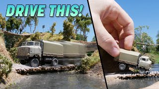 Build an EXTREMELY tiny RC Truck & Obstacle Course - *You Can Drive On!*