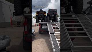 2 ATVS on truck trailer! #truck #trailer #truckbossdecks #ford #canam #chevy #gmc