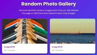 Random Photo Gallery Project | HTML CSS JavaScript | JavaScript Mini Project for Beginners