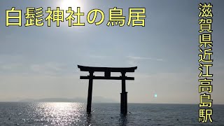 [ぶらり散歩旅]滋賀県近江高島駅にある白髭神社の琵琶湖に浮かぶ鳥居の景色を観ながらのんびりしてきた 2020.12.12[masa46494]