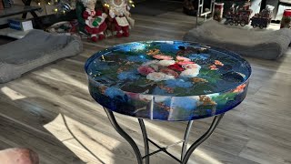 #188- Made a floral table top using the Bond Craftor deep pour resin turned out amazing