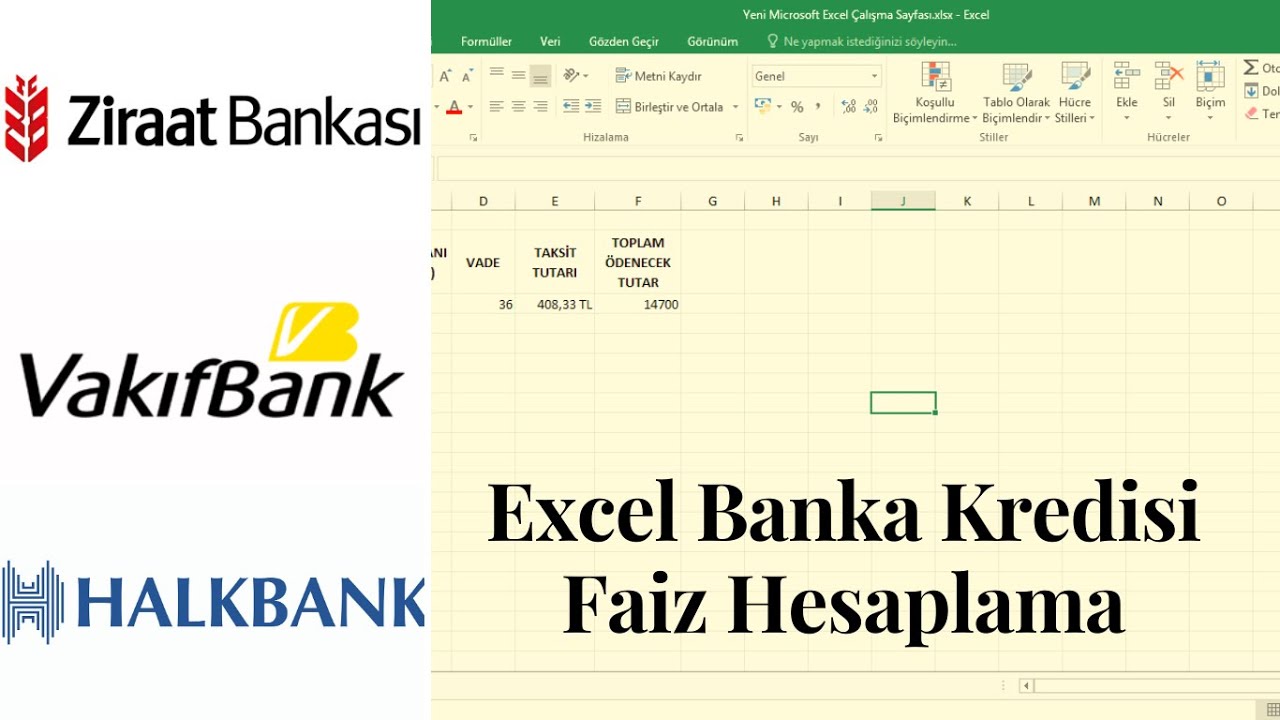 Excel Yıllık Ve Aylık Banka Kredi Faizi, Kredi Tutarı, Kredi Taksiti ...