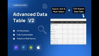 FlutterFlow Advanced Data Table Widget π Search π Sort βοΈ CSV Export π€ #flutterflow #datatable