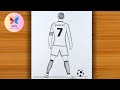 Beautiful Cristiano Ronaldo Pencil Sketch Drawing For Beginners | Football Player Sketch drawing