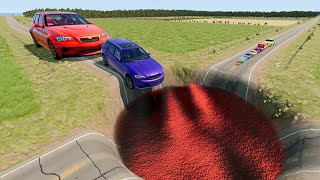 Big \u0026 Small Cars vs Tasti Cola Giant Pit 😱 #1 - BeamNG.drive | Impala Beamng