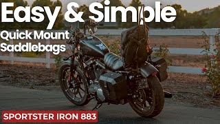 Simple and Easy Quick Mount Saddlebags For Sportster Iron 883