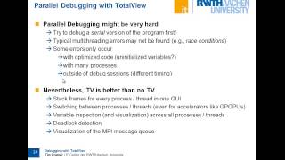 Introduction to Debugging with TotalView, by Tim Cramer