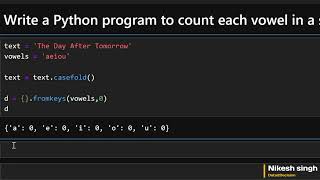 Count Vowels in a String Using Python | Casefold + fromkeys Explained