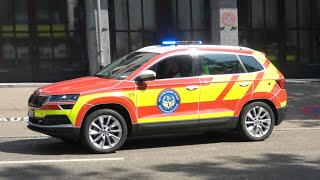 Dienstwagen 11 Berufsfeuerwehr Basel zum Einsatz // Basel Fire Service Car 11 responding urgently