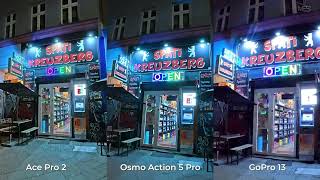 Low Light Comparison - GoPro 13 vs Osmo Action 5 Pro vs Ace Pro 2