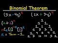 Binomial Theorem Expansion, Pascal's Triangle, Finding Terms & Coefficients, Combinations, Algebra 2