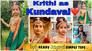 Recreating ponniyin selvan kundavai look | How to drape saree for kids | fancy dress ideas for kids