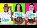 BITE, LICK or NOTHING FOOD CHALLENGE!!