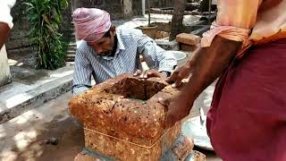 Making Red Stone Tulasi Pot....