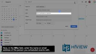 How to search for events with specific people in Google Calendar