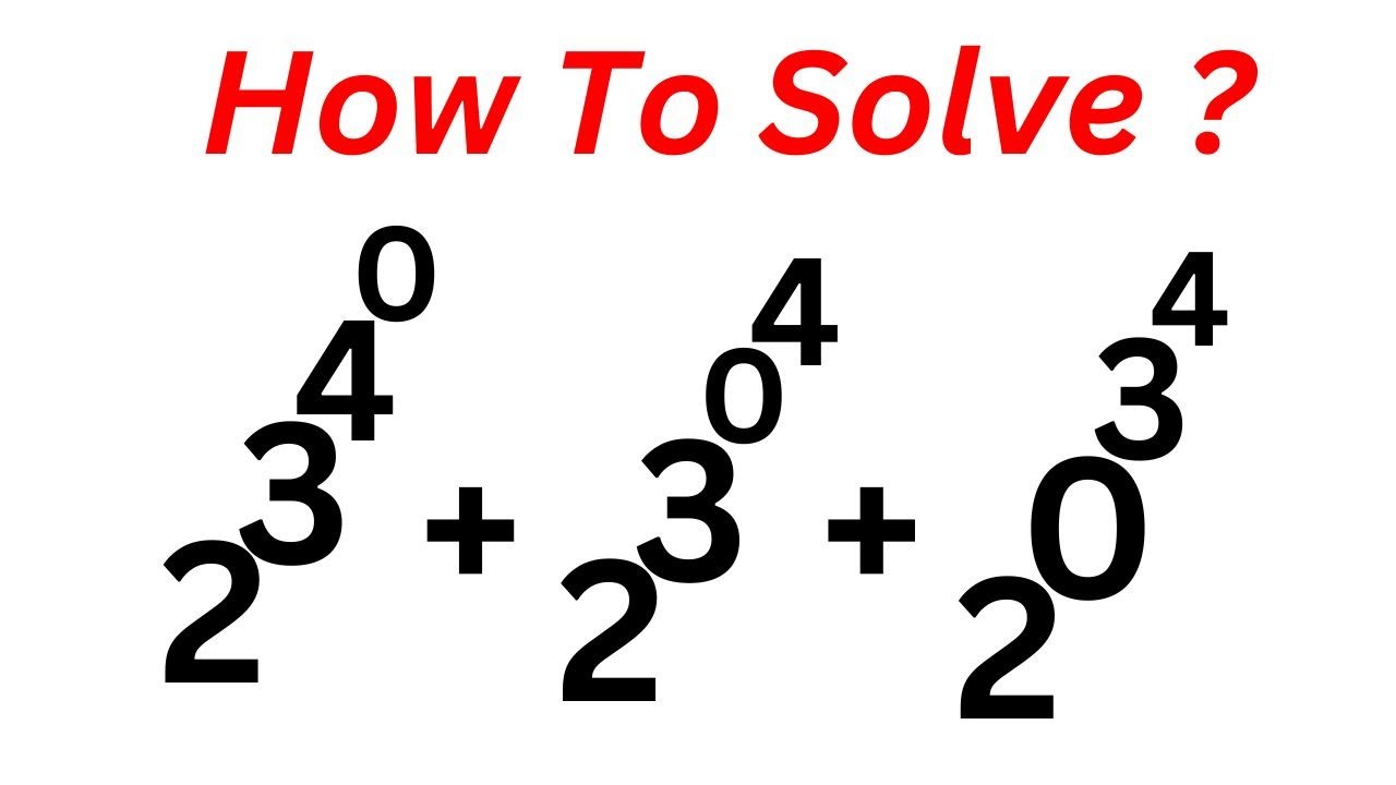 A Beautiful Exponents Problem Youtube