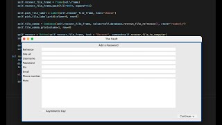 Making a Password / File Manager using Python, SQL, and Tkinter