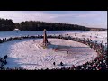 moscow russia february 26 2018 aerial view of traditional burning of maslenitsa scarecrow