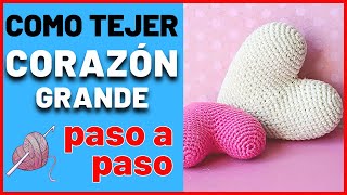 Como tejer CORAZÓN grande A CROCHET por SAN VALENTÍN | tutorial paso a paso