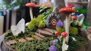 From Broken to Enchanting: Transforming a Mushroom into a Fairy House Sculpture!