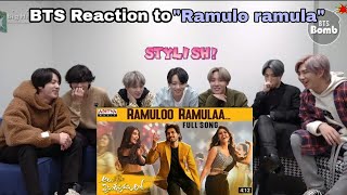 BTS Reaction to 'Ramulo Ramula' (telugu ) Video #alluarjun #poojahegde