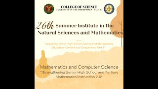 26th SINSM - Math and Computer Science Cluster - Plenary Sessions