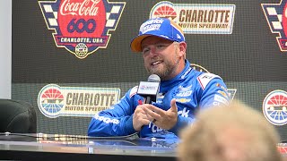 JUSTIN ALLGAIER  FILLED IN FOR KYLE LARSON IN THE COKE 600; HIS PRESS CONFERENCE WAS AN ABSOLUTE GEM