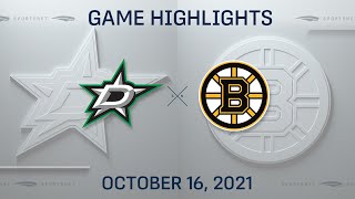 NHL Highlights | Stars vs. Bruins - Oct. 16, 2021