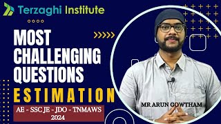 ESTIMATION & COSTING | Most Challenging Questions | TNMAWS | TNPSC AE | SSC JE | TNPSC JDO 2024