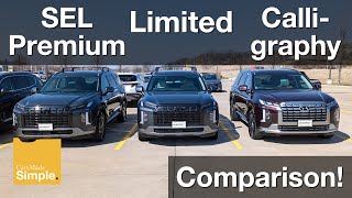 2023 Hyundai Palisade SEL Premium vs Limited vs Calligraphy | Side by Side Trim Comparison!