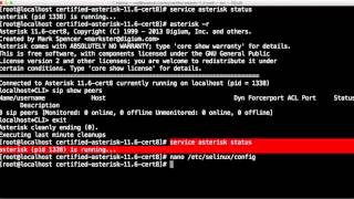 012 Lab 1 Part 8 Enable Asterisk to start as a service and disable selinux