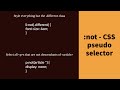 :not - CSS Pseudo Selector !