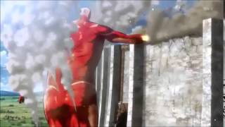 Shingeki No Kyojin Eren Vs Colossal Titan Erens First - eren vs the armored noob roblox animation