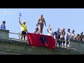 high divers take 22 meter plunge from kosovo bridge