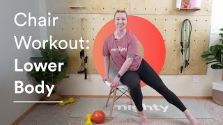 25 Min Chair with Exercise Ball Workout: Beginner Lower Body