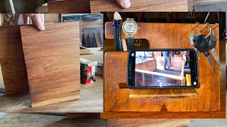 DIY wooden stand for IPhone, IPad, book,  key hanging | Wooden stand phone | របៀបធ្វើជើងទ្រទូរស័ព្ទ