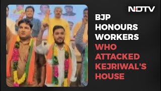 Garlands For BJP Workers Jailed For Protest At Arvind Kejriwal Home