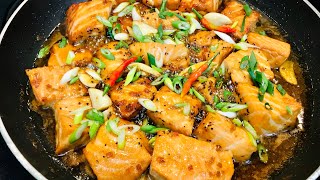 Bí quyết kho cá hồi thơm ngon!Cá  hồi kho tiêu tỏi!!